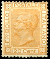 ITALIA REGNO 1877 28 20c Ocra Arancio Asta Selezione Del Mese