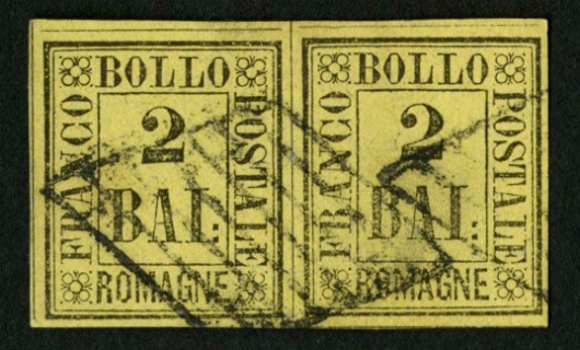 ROMAGNE 1859 - 03: 2 baj giallo arancio coppia usato