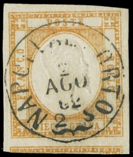 PROVINCE NAPOLETANE 1862 - 22: 10gr arancio usato