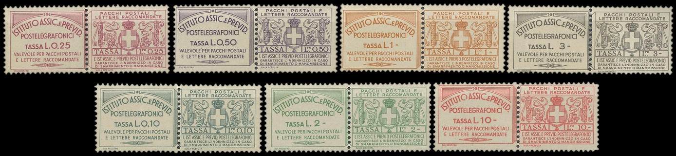 ITALIA REGNO 1936 - 10/16: Francobolli Assicurativi serie completa