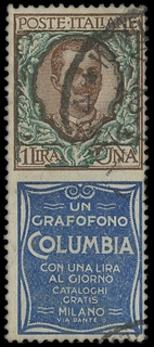 ITALIA REGNO 1924/25 - PUB19: Pubblicitari, 1L Columbia