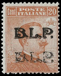 ITALIA REGNO 1923 - BLP15d - 20c arancio con doppia soprastampa