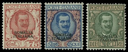 COLONIE ITALIANE - SOMALIA 1926 - 92/104: francobolli d'Italia 1901-26 soprastampati, la serie completa integra